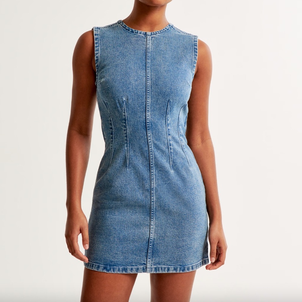 Abercrombie & Fitch Blue Denim Shell Mini Dress